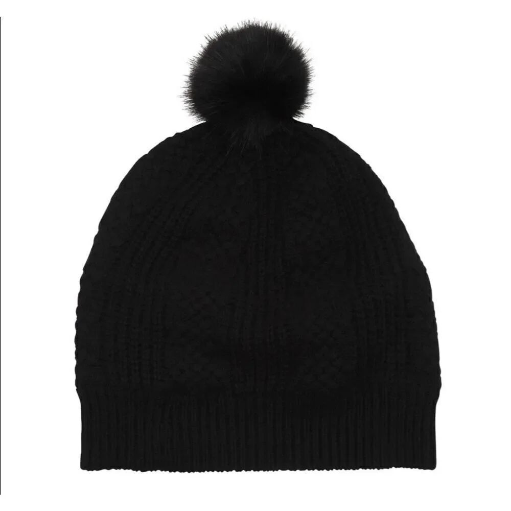 White House, Black market black pom-pom beanie